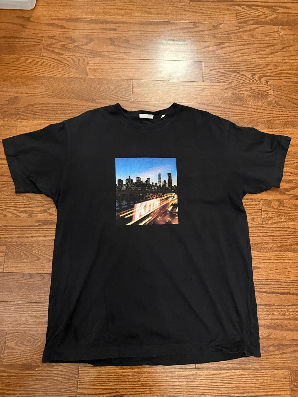 Kith Black Short Sleeve Tee with City Night Graphic